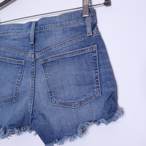 J.CREW Mid-Rise Denim Short Squash Wash Cut Off Light Raw Hem Women's 25 - Picture 10 of 12